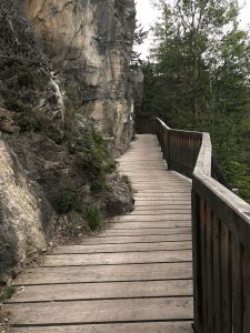Footbridges lead over slopes