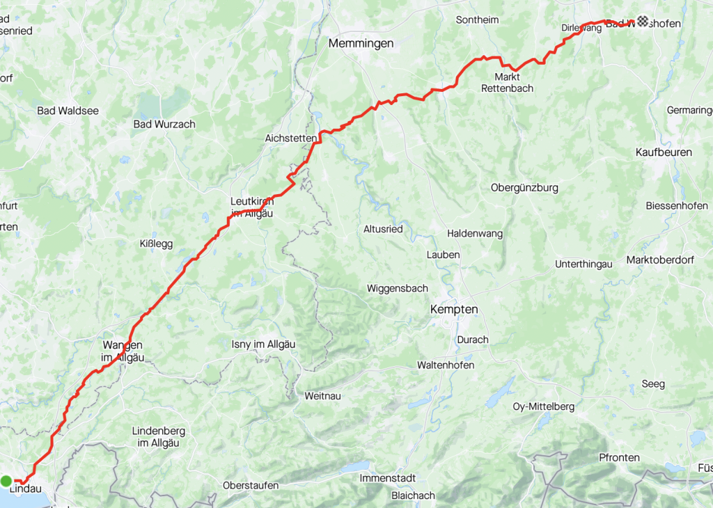 107km von Lindau bis nach Bad Wörishofen